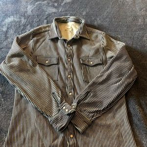 Taylor stitch long sleeve button down stripes snap buttons